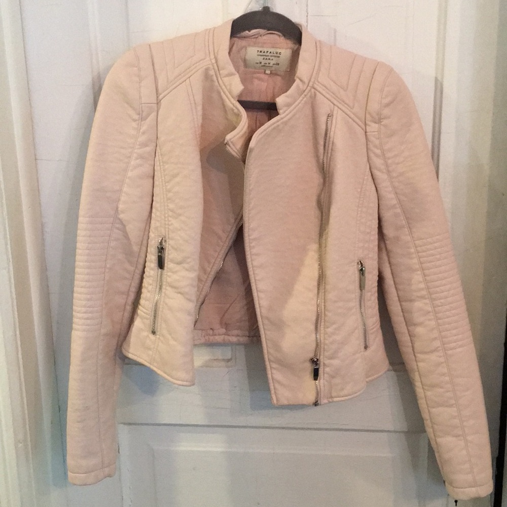 Zara Blush Leather Jacket